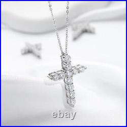 0.5ct Diamond Cross Religious Necklace & Gift Box Lab-Created VVS1/D/Excellent