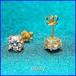 0.5ct Diamond Earrings Yellow Gold & Gift Box Lab-Created VVS1/D/Excellent