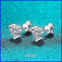 0.5ct Diamond Heart Earrings White Gold & Gift Box Lab-Created VVS1/D/Excellent