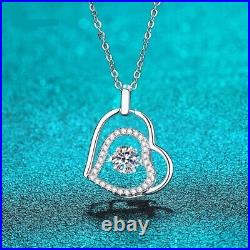 0.5ct Diamond Heart Necklace White Gold & Gift Box Lab-Created VVS1/D/Excellent