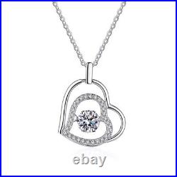 0.5ct Diamond Heart Necklace White Gold & Gift Box Lab-Created VVS1/D/Excellent