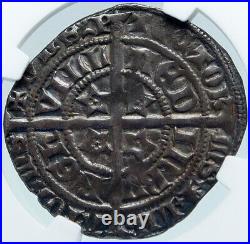 1371 GREAT BRITAIN Scotland UK King ROBERT II Silver Antique 4Pn Coin NGC i86941