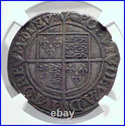 1592 ENGLAND Great Britain UK Queen ELIZABETH I Silver Shilling Coin NGC i80914