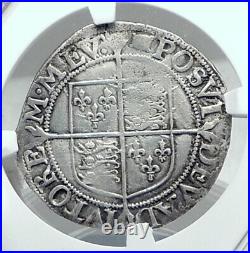 1594 ENGLAND Great Britain UK Queen ELIZABETH I Silver Shilling Coin NGC i81184