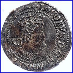 1624 GREAT BRITAIN UK King JAMES I of KJV Bible Silver Shilling Coin NGC i106433