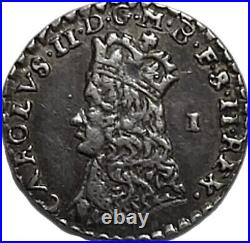 1660-1662 Great Britain Penny Charles II SILVER