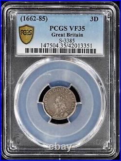 1662-85 Charles II Great Britain Silver Maundy 3 Pence PCGS VF35 S-3385