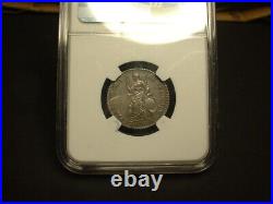 1665 Great Britain Silver Farthing Pattern Ngc-a/u 50 High Grade Rare Coin