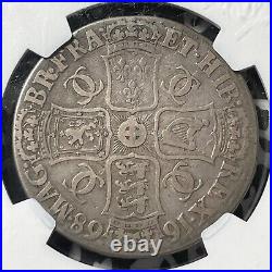 1668 Great Britain Charles II 1 Crown Lot#G2465 Large Silver Coin
