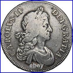 1670 Crown Charles II British Silver Coin