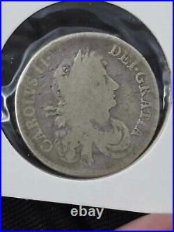 1670 Halfcrown Charles II British Silver Coin Vicesimo Secundo 2nd Bust