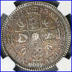 1672 NGC VF 25 Charles II Silver 1/2 Crown Rare Great Britain England 19031603C