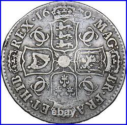 1679 Halfcrown Charles II British Silver Coin Nice