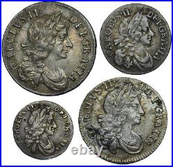 1680 Maundy Set Charles II British Silver Coins Nice