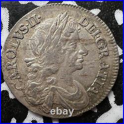 1683 Great Britain Charles II 4 Pence Fourpence Lot#JM4117 Silver! Nice