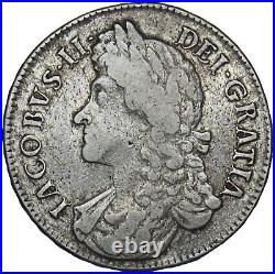 1687 Crown James II British Silver Coin Nice