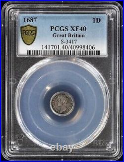 1687 James II Great Britain Silver Maundy Penny 1D PCGS XF40 S-3417