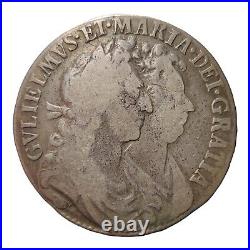 1689 William & Mary Great Britain England Half Crown Shield Type Reverse 11F