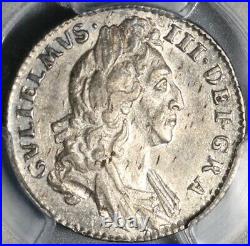 1695 PCGS AU55 William III 6 Pence England Great Britain Silver Coin (19101601C)