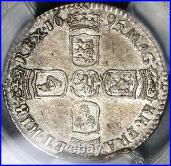 1695 PCGS AU55 William III 6 Pence England Great Britain Silver Coin (19101601C)