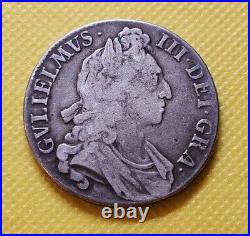 1696 Crown William III British Silver Coin