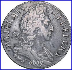 1696 Crown William III British Silver Coin Nice