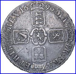 1696 Crown William III British Silver Coin Nice