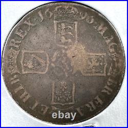 1696 Great Britain SILVER Crown, William III, KM# 486 (77149)