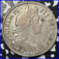1696 Great Britain William III 1/2 Crown Lot#JM5360 Silver
