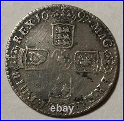 1697 Great Britain 1 Shilling SILVER Coin