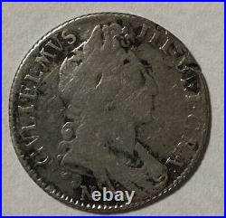 1697 Great Britain 1 Shilling SILVER Coin