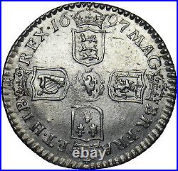1697 Sixpence William III British Silver Coin V Nice