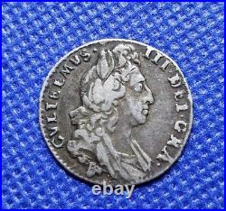 1697 Y Sixpence (York Mint) William III British Silver Coin