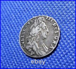 1697 Y Sixpence (York Mint) William III British Silver Coin