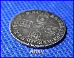 1697 Y Sixpence (York Mint) William III British Silver Coin