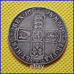 1698 HALFCROWN WILLIAM III British Silver Coin