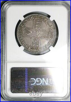 1698 NGC AU Det William III Half 1/2 Crown Great Britain Silver Coin (21101801C)