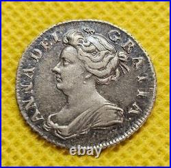 1705 Sixpence Anne British Silver Coin