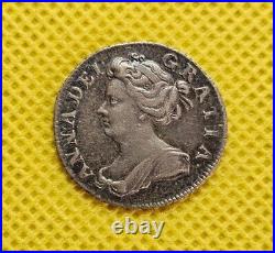 1705 Sixpence Anne British Silver Coin