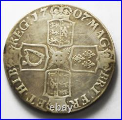 1707 E Great Britain Crown Silver Coin KM# 526.1