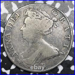 1708-E Great Britain Queen Anne 1/2 Crown Lot#JM6475 Silver