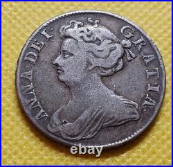 1709 Halfcrown Anne British Silver Coin