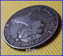 1709 Halfcrown Anne British Silver Coin