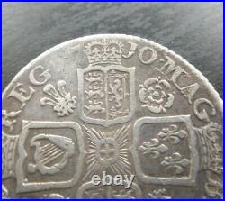 1710 Queen Anne Shilling GREAT BRITAIN UK England Great Details Holed