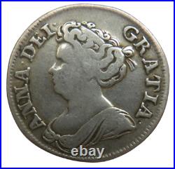 1711 Queen Anne Silver Silver Shilling Coin -Great Britain