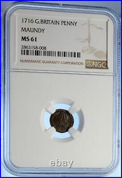 1716 Great Britain UK United Kingdom King George I OLD Penny Coin NGC i106223