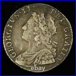 1734 Great Britain Silver Shilling George II Free Shipping USA