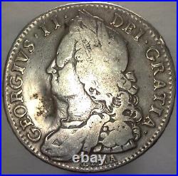 1746/5 Great Britain George II LIMA Silver Half Crown Silver Coin 3M