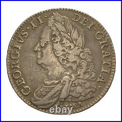 1746 Great Britain George II LIMA Silver Half Crown Silver Coin VF30 Det AnacsLL