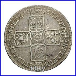 1746 Great Britain George II LIMA Silver Half Crown Silver Coin VF30 Det AnacsLL